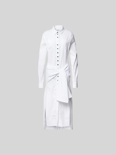 Rabanne Maxikleid mit Druckknopfleiste Weiss 2