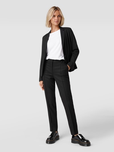 More & More Stoffen broek met smal toelopende pijpen, model 'Hedy' Zwart - 1