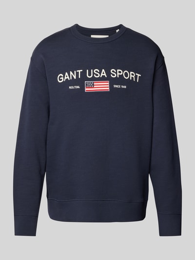 Gant Sweatshirt mit Label-Stitching Marine 2