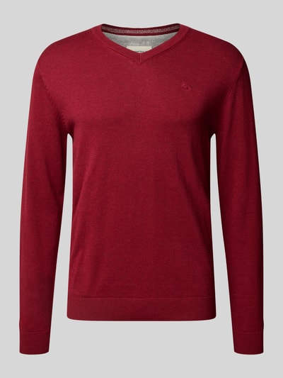 Tom Tailor Regular Fit Pullover aus reiner Baumwolle Rot 2
