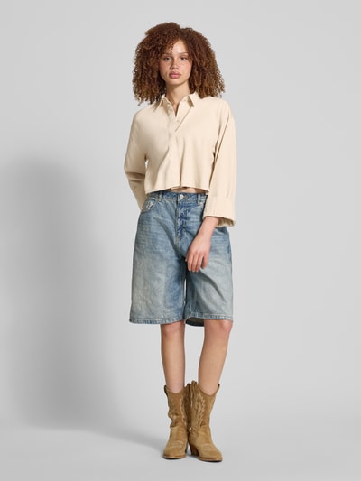 Only Relaxed fit overhemdblouse van viscosemix, model 'LARIS' Ecru - 1