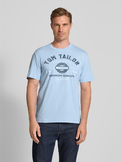 Tom Tailor Regular Fit T-Shirt aus reiner Baumwolle Hellblau 4