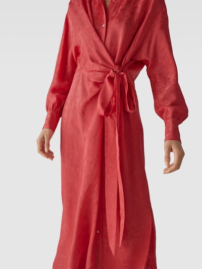 MSGM Maxikleid mit Allover-Muster Neon Rot 3