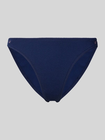 Productfoto, Bikini-Slip met labeldetail model 'NAIDA' van Banana Moon, donkerblauw, nauwsluitende snit, materiaal mix met stretch, dames.