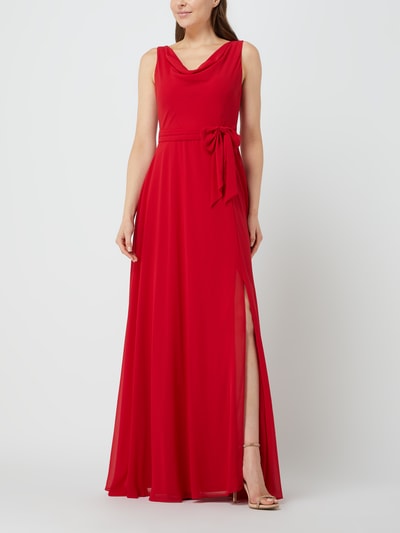 Christian Berg Cocktail Abendkleid mit Taillenband  Rot Melange 1