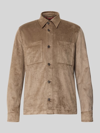 Cinque Regular fit overhemdjack met borstzakken, model 'Messi' Roodbruin - 2