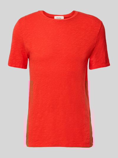 American Vintage T-shirt met geribde ronde hals, model 'BYSAPICK' Rood - 2