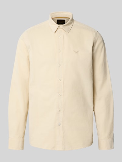 PME Legend Regular Fit Freizeithemd mit Kentkragen und Label-Stitching Offwhite 1
