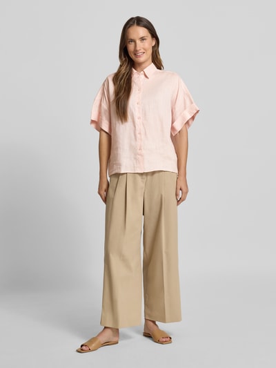 BOSS Orange Blouse van ramie met extra brede schouders, model 'Bisenas' Lichtroze - 1