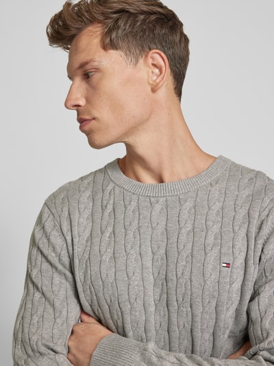 Tommy Hilfiger Gebreide pullover met kabelpatroon Lichtgrijs - 3