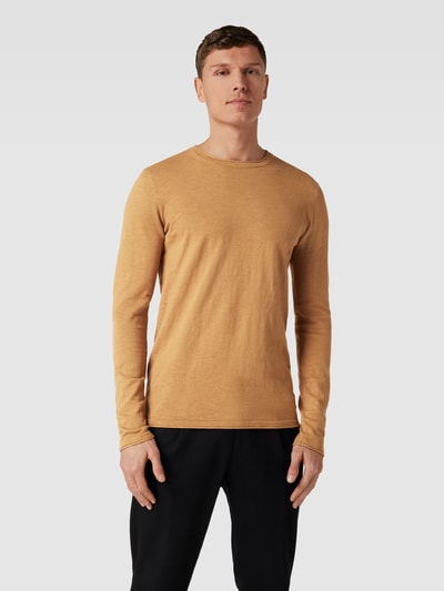 MOS MOSH Strickpullover mit Rollsaum Modell 'Flame' Sand 4