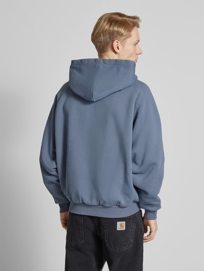 Pegador Boxy Fit Hoodie mit Label-Stitching Rauchblau 5