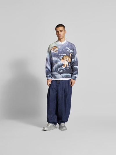 Kenzo Pullover mit gerippten Abschlüssen Marine 1