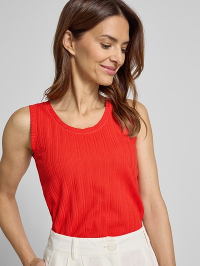 Smith and Soul Top met bandjes en ronde hals, model 'Pointelle' Rood - 3