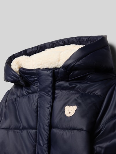Steiff Regular fit gewatteerd jack met logostitching Marineblauw - 2