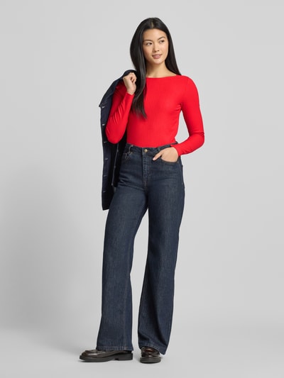 Tom Tailor Denim Slim Fit Langarmshirt aus Viskose-Mix Rot 1