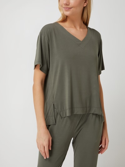 Donna Karan T-Shirt mit überschnittenen Schultern  Khaki 4