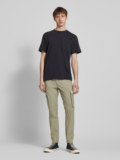 Calvin Klein Jeans Spodnie cargo o kroju skinny fit z naszywką z logo Szarobrązowy 1