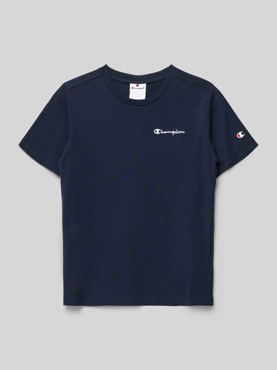 Champion T-Shirt mit Label-Stitching und Rundhalsausschnitt Marine 1