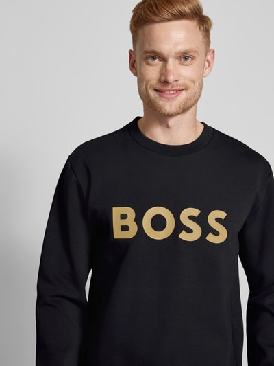 BOSS Green Sweatshirt mit Label-Print Modell 'Salbo' Black 3