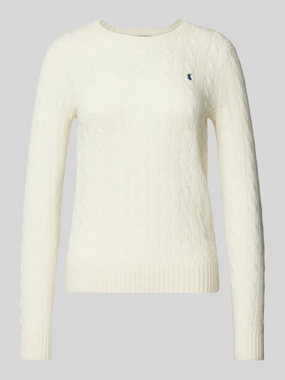 Polo Ralph Lauren Pullover mit Zopfmuster Modell 'JULIANNA' Ecru 2