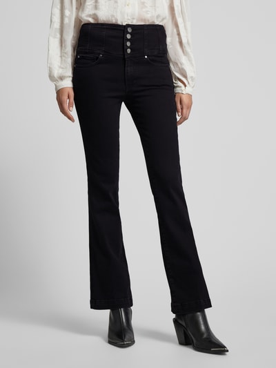 Guess Flared Jeans in unifarbenem Design Black 4