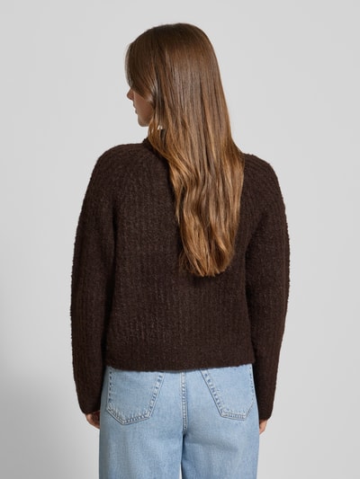 Vero Moda Relaxed Fit Strickjacke mit Woll-Anteil Modell 'CARMEN' Schoko 5