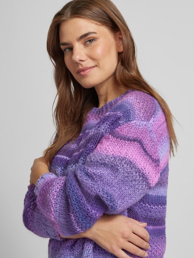 LOLLYS LAUNDRY Strickpullover mit Rundhalsausschnitt Modell 'Fairhaven' Lavender 3