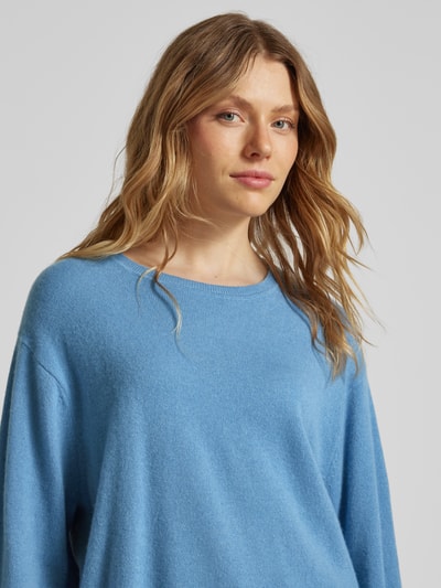 Christian Berg Woman Gebreide pullover met ribboorden Rookblauw - 3