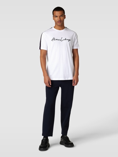 Armani Exchange T-Shirt mit Label-Print Weiss 1