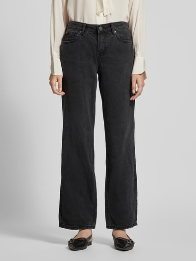 Vero Moda Straight Fit High-Waist-Jeans mit Nieten Modell 'FILIPPA' Black 4