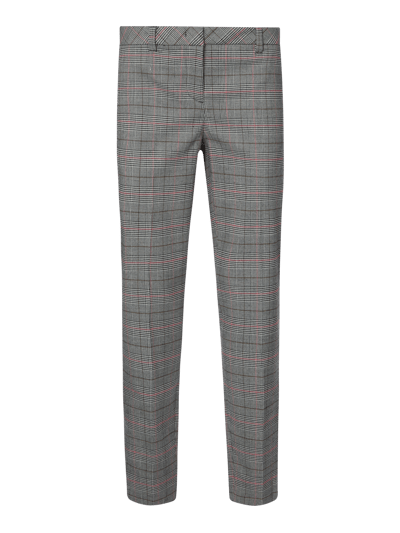 Christian Berg Woman Slim fit stoffen broek met glencheck-dessin  Zwart - 1