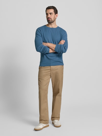 Tom Tailor Denim Regular fit gebreide pullover van zuiver katoen Jeansblauw - 1