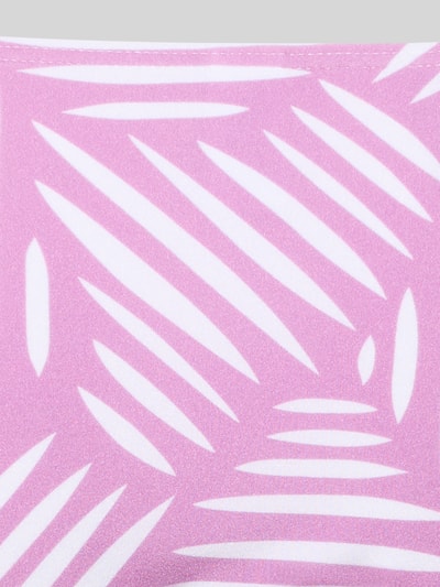 Produktfoto, Bikinihose mit Umschlag und Label-Detail Modell 'Liv' von LASCANA im Allover-Look, Material-Mix mit Stretch-Anteil, glatte Textur, rosa-weiße Farben, körpernahe Passform