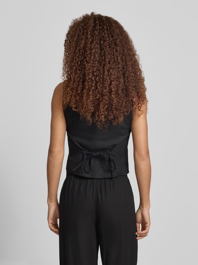 ONLY Regular Fit Leinenweste mit Bindeband Modell 'GOA' Black 5