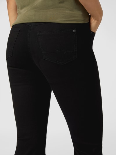 MAC Straight fit jeans met labelpatch, model 'Angela' Zwart - 3