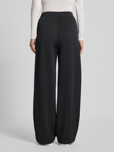 Guess Activewear Wide Leg Sweathose mit Strukturmuster Modell 'PEONY' Black 5
