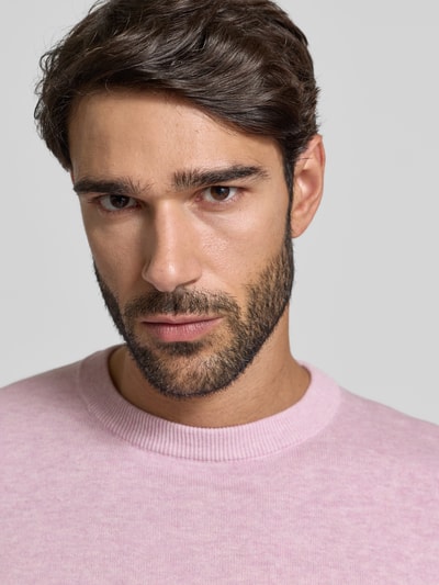MCNEAL Strickpullover aus Baumwoll-Kaschmir-Mix mit Rundhalsausschnitt Hellrosa 3