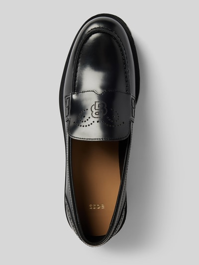 BOSS Lederloafer mit Lochmuster Modell 'Helen' Black 4