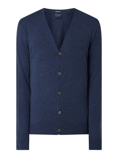 Christian Berg Men Cardigan van een mix van wol en kasjmier Metallic blauw gemêleerd - 2