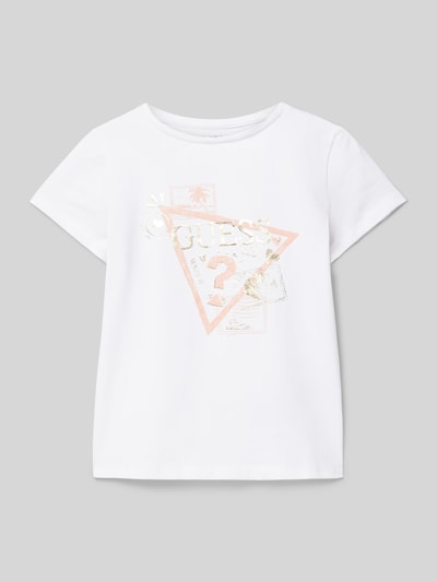 Guess T-shirt met ronde hals Wit - 1