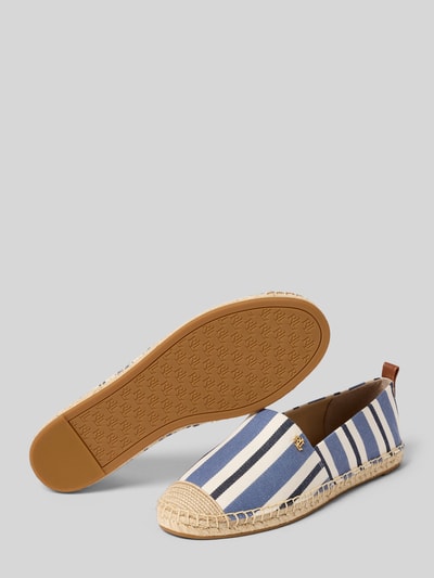 Produktfoto, Espadrilles mit Logo-Applikation Modell 'CAMERYN III' von Lauren Ralph Lauren in Melange-Optik, rund, flach, strukturiert, Häkel, Canvas.