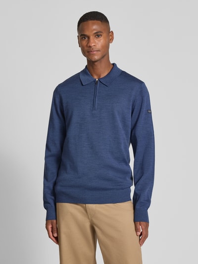 MAERZ Muenchen Strickpullover aus Merinowolle Rauchblau 4