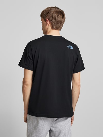 The North Face T-shirt met labelprint, model 'MOUNTAIN LINE' Zwart - 5