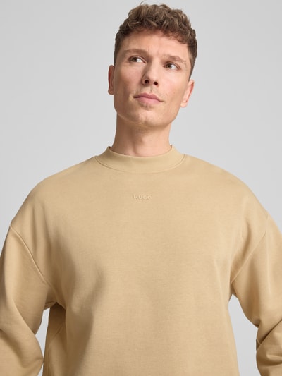 HUGO Regular Fit Sweatshirt aus reiner Baumwolle Modell 'DAPOCREW' Sand 3