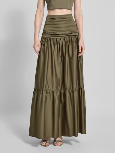 Jake*s Cocktail Cocktailrock im Stufen-Look Oliv 4