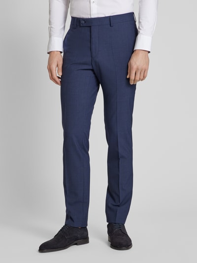 HECHTER PARIS Slim fit pantalon met persplooien Marineblauw - 4