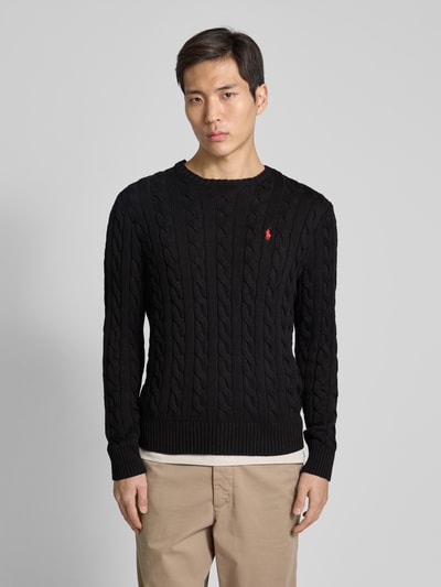 Polo Ralph Lauren Strickpullover mit Zopfmuster BLACK 4