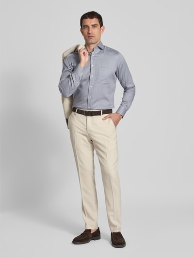 OLYMP Super slim fit zakelijk overhemd met kentkraag Grafiet - 1