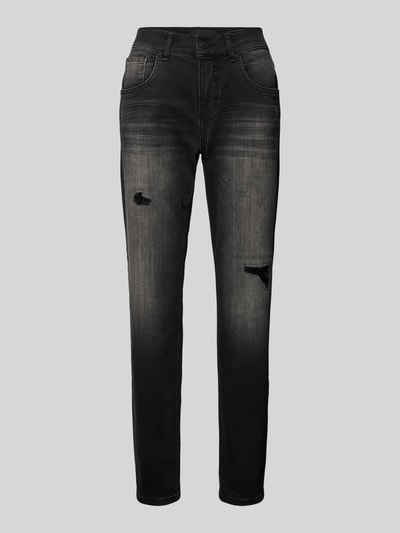 Angels Slim Fit Jeans im 5-Pocket-Design Modell 'BOYFRIEND' Anthrazit 1